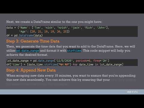 How to Add a New Column with Time Only in a Pandas DataFrame