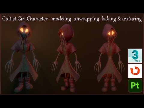 Modeling, Unwrapping & Texturing a Cute Cultist Girl