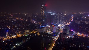 Aerial Time Lapse: Hanoi Downtown Night Stock Footage SBV-338128710 - Storyblocks
