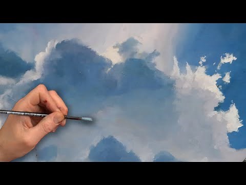 Wolken schilderen met acrylverf