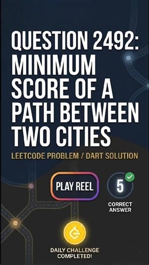 How I Solved LeetCode 2492 in Dart! 🚀 | Day 278 Streak 🎯 #shorts #leetcode#coding #dart#programming