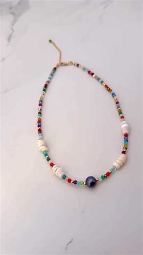 Hawaii Puka Shells Tahitian Pearl Beaded Necklace – Colorful Boho Beach Jewelry - Handmade in Hawaii - Etsy