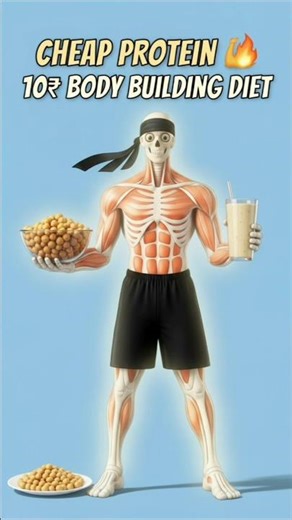 10₹ में Body बनाओ 💪 | Cheap Protein Diet for Muscle Gain#fitness #homeworkout #shorts