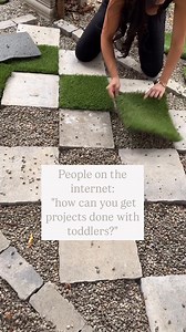 My version of math tutoring is counting the pavers and turf pieces 😂 #diy #parenting #interiordesign | Paige Kontrafouris Home