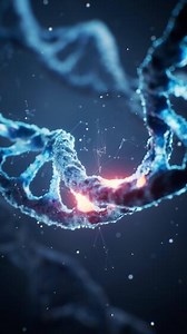 Biological DNA structures with bioengineering concept, 3d rendering