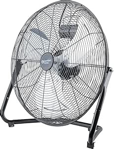 Comfort Zone CZHV20BK 20” High-Velocity 3-Speed Cradle Floor Fan with 180-Degree Adjustable Tilt, Convenient Carry Handle and Rubber Feet for Stability, Black