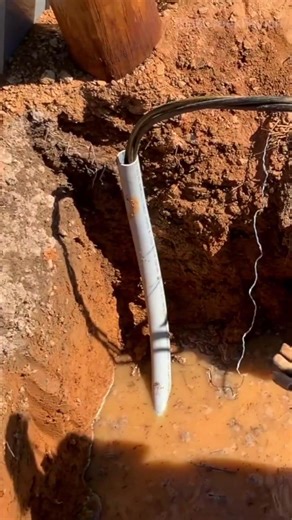 Old school trick! Making a custom conduit sweep using heavy equipment exhaust #Old-school #Tips #fyp