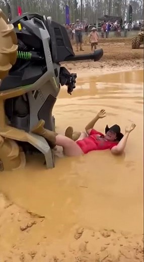 Mud Bath Surprise! ATV Rider Flips and Gets Submerged in a Giant Pit of Mud