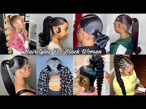 New & Latest Sleek Ponytail With Weave Hairstyles For Black Women | Cute