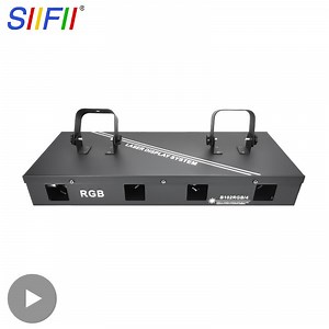 [Hot Item] Disco Laser Light 4 Eye RGB DMX Voice Control 4 Head 500MW Multi Color DJ Disco Party Beam Projector Laser Light