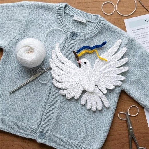 Crochet Peace Dove Applique Pattern PDF Download | Easy Bird Motif Patch | Beginner Friendly Crochet Pattern - Etsy