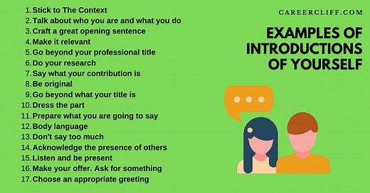 Examples of Introductions of Yourself - Elevator Pitch - CareerCliff