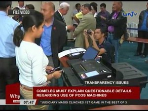 COMELEC must explain questionable details regarding use of PCOS machines