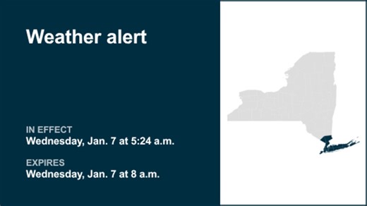 NY weather update: Weather alert in place for part of New York Wednesday morning