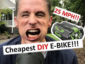 $150 ELECTRIC BIKE USING LEAF BLOWER BATTERIES!!