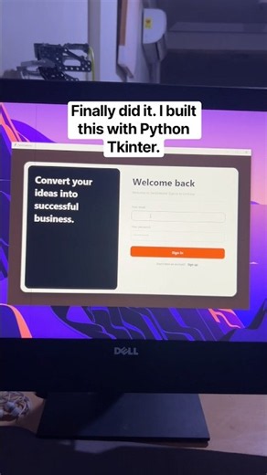 Login and sign up system built with Python Tkinter. #pythonprogramming