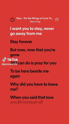 Stay by Daryl Ong: Lyrics, Theme Song, and Karaoke - On The Wings Of Love