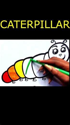 Dibuja y colorea una oruga |🐛🌈 Oruga Arco Iris Dibujo, Pintura y Coloración #dibujosfaciles