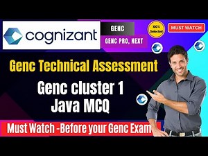 🔥 Cognizant GenC Technical Assessment | Core Java MCQ | Cluster 1 Preparation