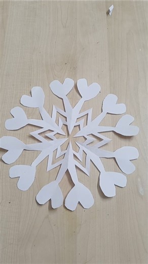 Making beautiful paper snowflake out of A4 size sheet #papercrafts #snowflake #youtubeshort