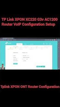 TP Link XPON XC220 G3v AC1200 Router VoIP Configuration Setup | Tplink XPON ONT Router Configuration