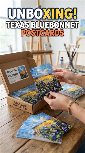 Unboxing my new postcard #Texas #landscape #Bluebonnerts
