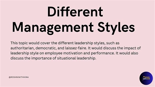 Different Management Styles