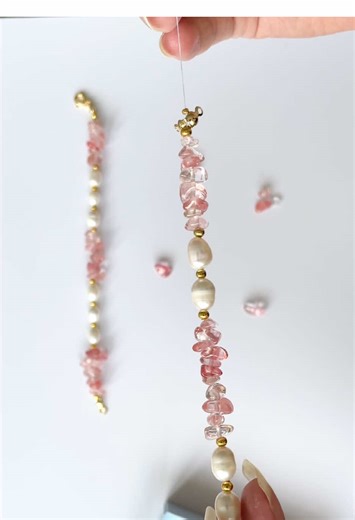 Watermelon Tourmaline Freshwater Pearl Bracelet Tutorial