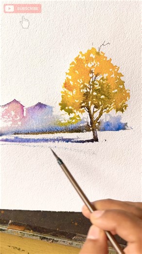 Autumn tree I tree drawing I painting #shortvideo #shorts #autumntrees #autumn #drawing #painting