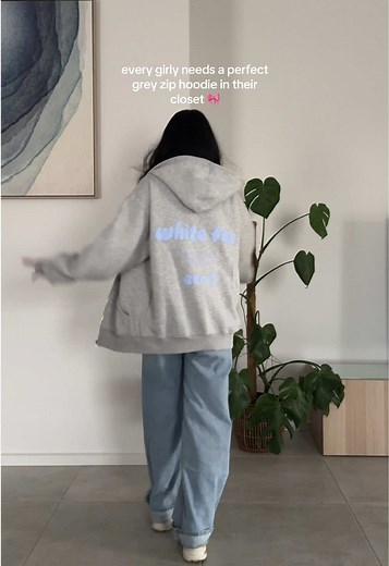 White Fox Boutique Marion Grey Zip Hoodie | Outfit Inspo