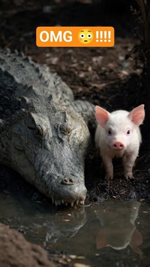 Pig Makes Friends With a Crocodile?!