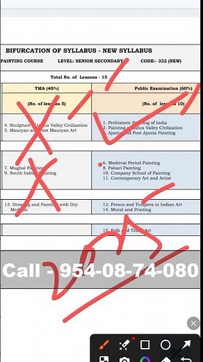 12th Class NIOS Painting 332 Syllabus 2024 || Updated Syllabus April-Oct 2025 #new #exam #feedshot