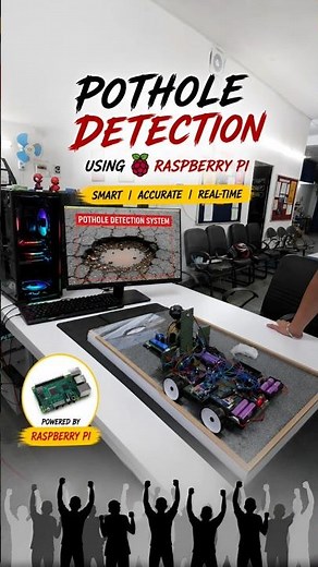 🚧 Pothole Detection Robot Using Raspberry Pi, Camera & YOLOv8 | Manhole & Hump #pothole #project
