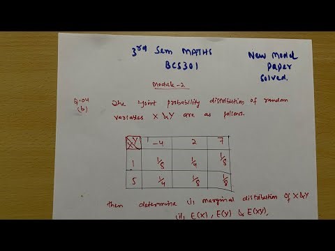 BCS301 MODULE 2 | Joint Probability Distribution