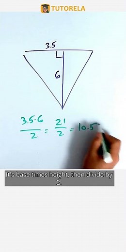 Calculate Triangle Area: Height 6, Base 3.5 #Math #Triangle #AreaOfATriangle