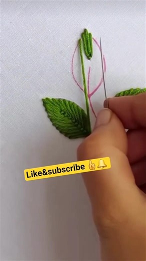 🍃“Beautiful Leaf Stitch | Easy Embroidery Tutorial” #trend #viral #youtubeshorts #easy #stitchwork
