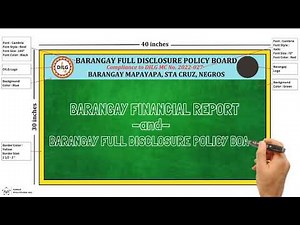 Barangay Financial Report - Barangay Full Disclosure Policy Board