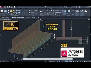 RETAINING WALL Rebar modelling in AutoCAD 4K ULTRA HD