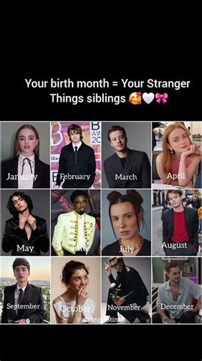 Your birth month = Your Stranger Things siblings#max#will#vecna#strangerthings5 #eleven#steve