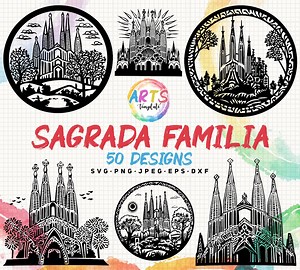 Sagrada Familia SVG Bundle: Silhouette Clipart, Cricut Vector (commercial Use) - Etsy