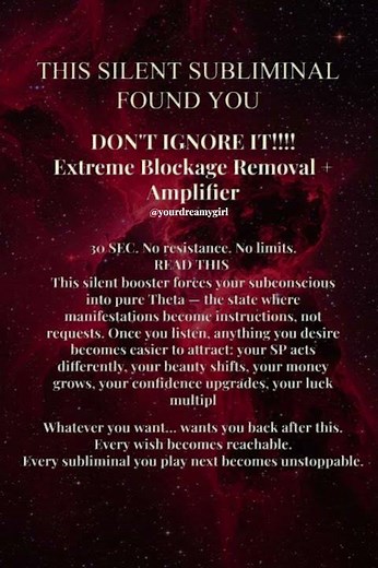 ⟢ 𖤓 30-Sec Silent Subliminal | Blockage Removal + Amplifier | Turbo Booster for ANY Subliminal