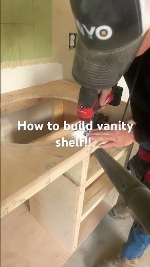 How to build a bathroom, custom vanity shelf