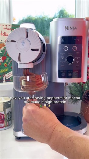 John and Chelsea on Instagram: "I am obsessed with the Ninja® CREAMi® Scoop & Swirl™ machine! 🍦✨ It makes delicious soft serve ice cream! It’s so quick and easy to use. You have to try this Peppermint Mocha Ice Cream that has 40g of protein! Recipe: 1 1/2 cups fat free milk 1 packet instant chocolate pudding 1/4 cup stevia 1/4 cup instant coffee 2 tbsp unsweetened cocoa powder @ninjakitchen #NinjaCREAMi #NinjaSwirl #NinjaPartner #ninjacreamirecipe #ninjakitchen"