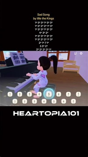 Heartopia Sad song by we the king piano tutorial #shorts #heartopia