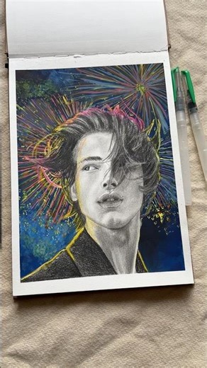 Graphite pencil portrait drawing #pencildrawing #graphitedrawing #gouachepainting