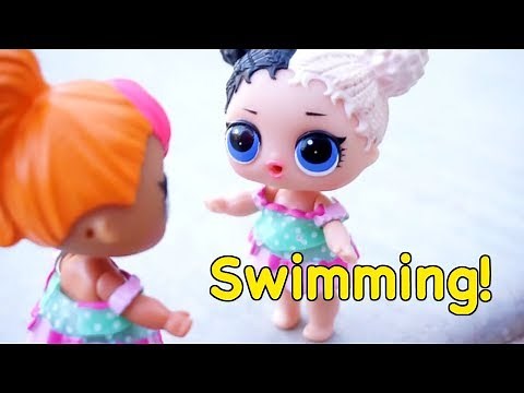 LOL SURPRISE DOLLS Swimming Lessons And Playing Video Collage!