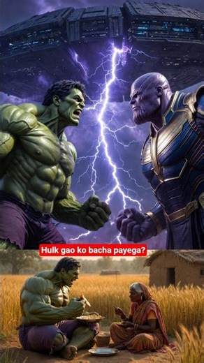 Hulk gao ko bacha payega kya ? thanosh vs hulk #hulk #cartoon