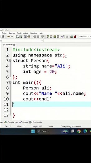C++ Struct with Default Values Explained in 15 Seconds | Beginner Friendly