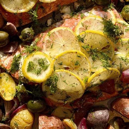 Sheet Pan Salmon with Roasted Potatoes