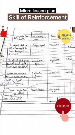 Skill of Reinforcement | Science-Micro Lesson Plan | Learning with Garima